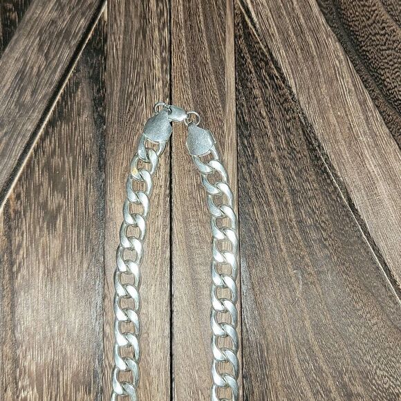Sterling Silver 925 Cuban Link Solid Necklace Heavy 96.6 Grams 20 Inches - Picture 3 of 12